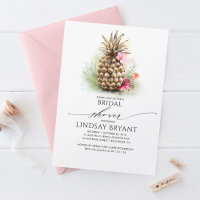 Tropical Gold Pineapple Beach Floral Bridal Shower