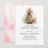 Tropical Gold Pineapple Beach Rehearsal Dinner