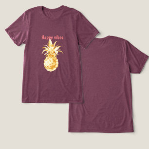 Tropical Gold Pineapple Happy Vibes Tri-Blend Shirt