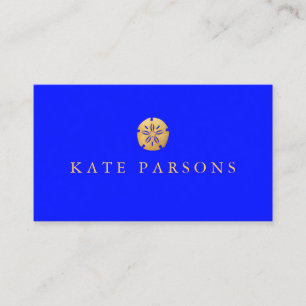 Tropical Gold Sand Dollar Cobalt Blue Business Card
