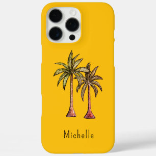 Tropical Gold Simple Palm Trees Personalised  iPhone 16 Pro Max Case