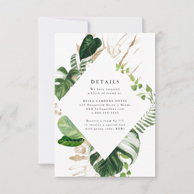 Tropical Gold | Wedding Details Card (Front)