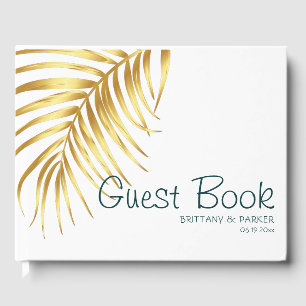 Tropical Gold Wedding Personalised Guest Book
