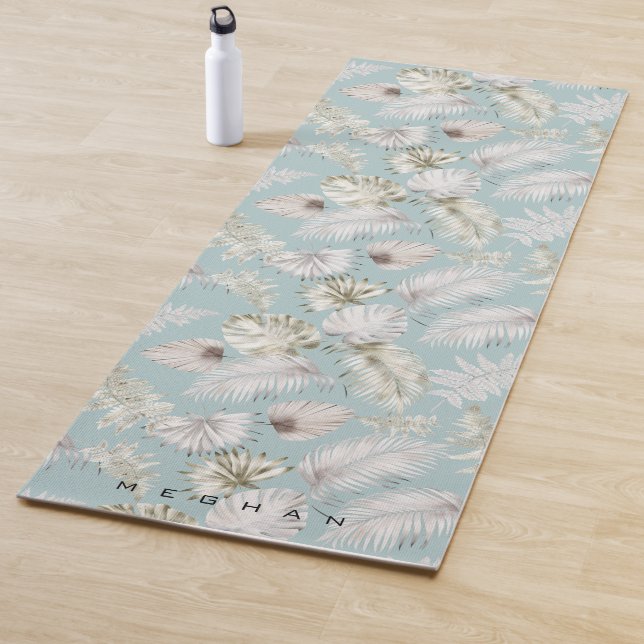 tropical golden foliage Monogram Yoga Mat (In Situ)