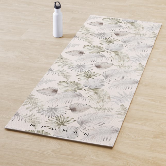 tropical golden foliage Monogram Yoga Mat (In Situ)