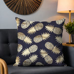 Tropical Golden Pineapple Girly Chic Pattern Cushion<br><div class="desc">This modern design features a pattern of tropical golden pineapples on a navy blue background #colourful #pattern #abstract #cool #fun #trendy #feminine #girly #chic #tropical #pineapples #fruit #pattern #gold #girly #feminine #throwpillows #pillows #cushions #homedecor #decorativethrowpillows</div>