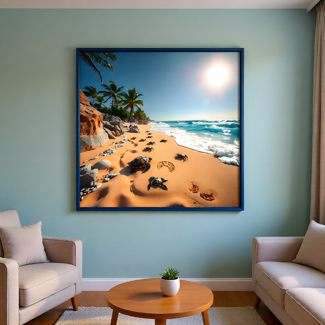 Tropical Golden Shell Beach Chic Photo Print (Creator Uploaded)