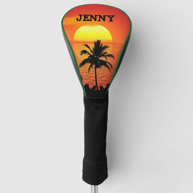 TROPICAL GOLF DRIVER COVER PERSONALIZED (Front)