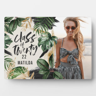 Tropical graduation class of modern botanical plaque