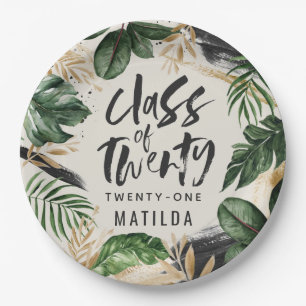 Tropical graduation party class of 20XX Napkins Paper Plate