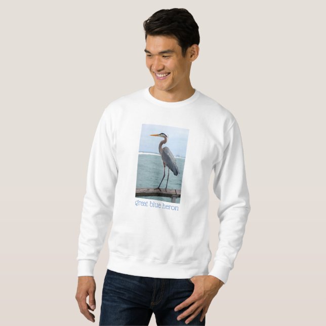 Tropical Great Blue Heron Mens Sweatshirt (Front Full)