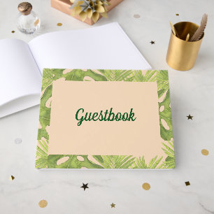 Tropical Green and Blush Wedding Guest Book