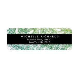 Tropical Green/Aqua Glitter Palms