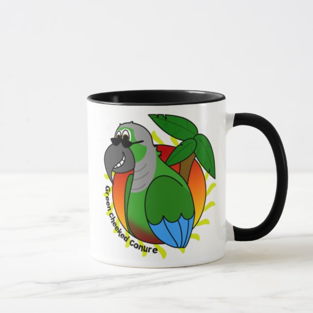 Tropical Green Cheeked Conure Mug (Right)