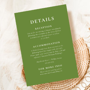 Tropical Green Elegant Details Enclosure Card