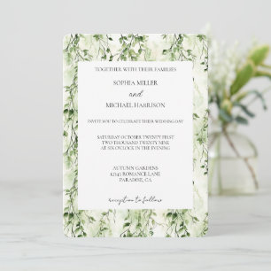 Tropical Green Ivy Wedding Invitation