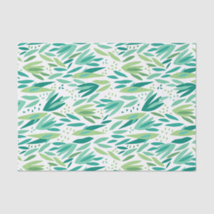 Tropical Green Leafs Pattern Tissue Paper