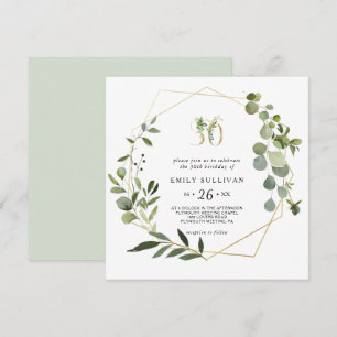 Tropical Green Leaves 30th Birthday Party Invitation