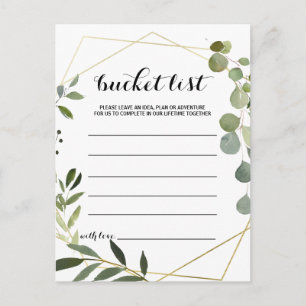 Tropical Green Leaves Bucket List Cards