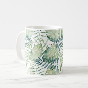 Tropical Green Leaves Coffee Mug