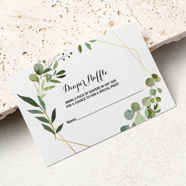 Tropical Green Leaves Diaper Raffle Enclosure Card (Creator Uploaded)