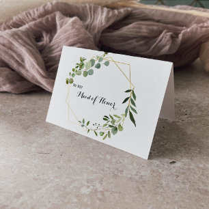 Tropical Green Leaves Maid of Honour Thank You