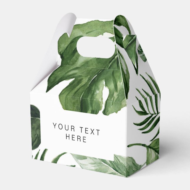 Tropical green leaves Party Favor boxes (Front Side)