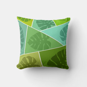 TROPICAL GREEN LEAVES PATTERN CUSHION