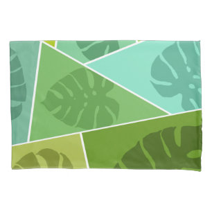 TROPICAL GREEN LEAVES PATTERN  PILLOWCASE