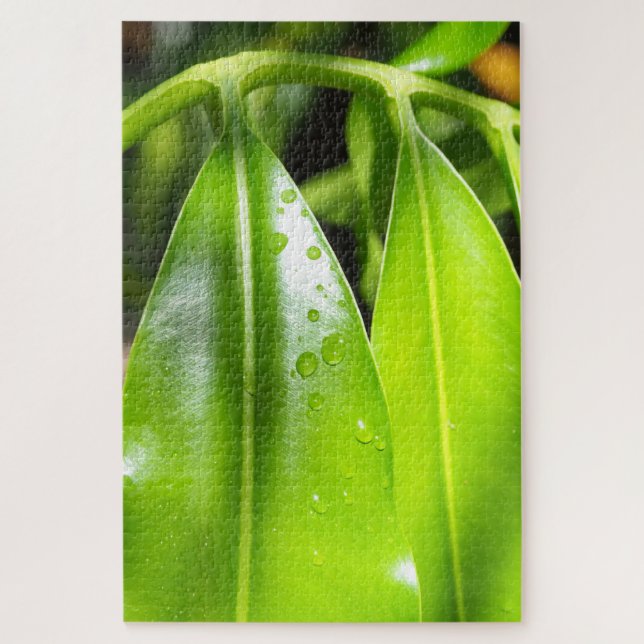 Tropical Green Leaves Photo Puzzle (Vertical)