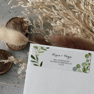 Tropical Green Leaves Return Address Label