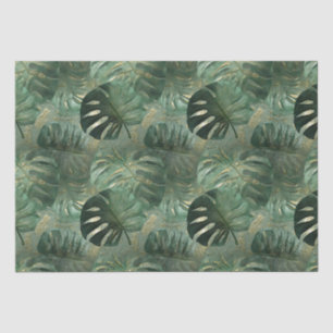 Tropical Green Leaves Tissue Paper