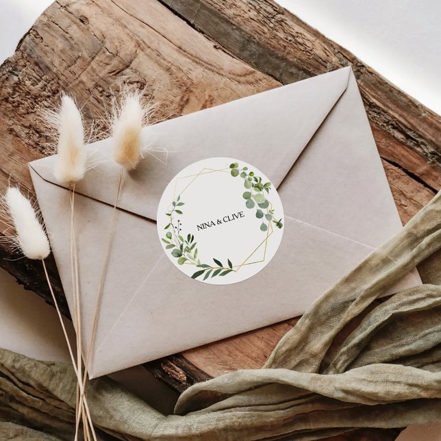 Tropical Green Leaves Wedding Envelope Seals (Creator Uploaded)