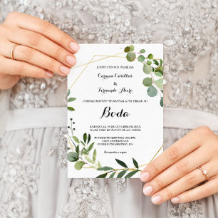 Tropical Green Leaves Wedding Invitation