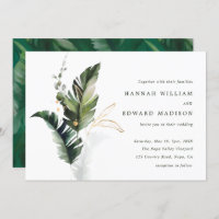 Tropical Green Leaves Wedding