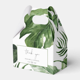 Tropical green leaves Wedding Party Favour boxes