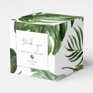 Tropical green leaves Wedding Party Favour boxes