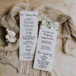 Tropical Green Leaves Wedding Program Programme<br><div class="desc">This tropical green leaves wedding program is perfect for a destination wedding. The design features hand-painted beautiful green leaves,  adorning a gold geometric frame.</div>