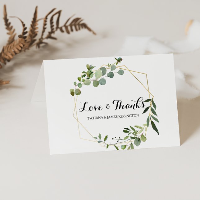 Tropical Green Leaves Wedding Thank You Card (Creator Uploaded)