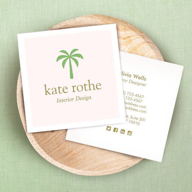  Tropical Green Modern  Palm Tree Calling Card (Creator Uploaded)