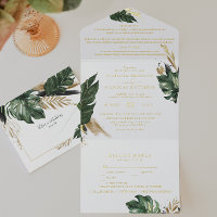 Tropical Green Palm & Banana Leaf Wedding