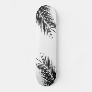 Tropical Green Palm Frond on Light Blue Skateboard
