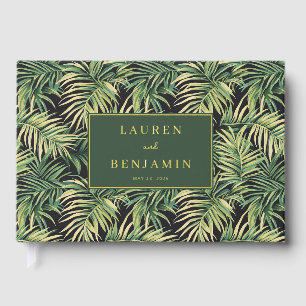 Tropical Green Palm Leaf Celebration Guest Book