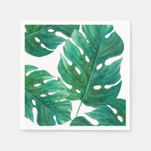 Tropical Green Palm Leaf Hawaiian Summer Wedding Napkin