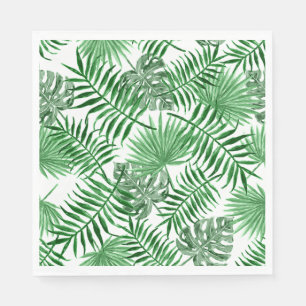 Tropical Green Palm Leaves Summer Pattern Napkin