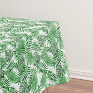 Tropical Green Palm Leaves Summer Pattern Tablecloth