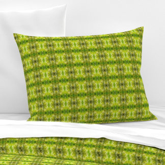 Tropical green palm leaves sunlight tiny pattern pillowcase