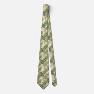 Tropical Green Palm Leaves Tie