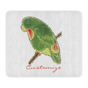 Tropical Green Parakeet Thunder_Cove Cutting Board