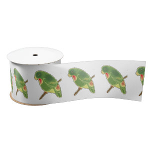 Tropical Green Parakeet Thunder_Cove Satin Ribbon